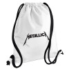 Backpack pouch GYMBAG white, with pocket (40x48cm) & thick cords