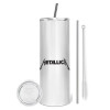 Tumbler stainless steel 600ml, with metal straw & cleaning brush