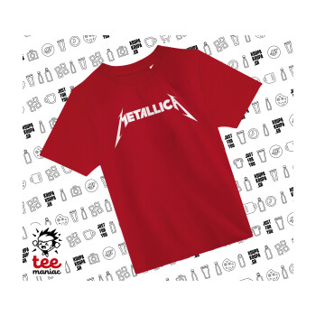 Metallica, Άνετο παιδικό T-Shirt ΚΟΚΚΙΝΟ από 100% βαμβάκι, για κάθε μέρα. Vegan & OEKO-TEX πιστοποιημένο.