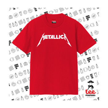 Metallica, Κλασικό T-Shirt, διπλής ραφής, χωρίς πλευρικές ραφές ΚΟΚΚΙΝΟ από 100% βαμβάκι. Vegan & OEKO-TEX πιστοποιημένο.