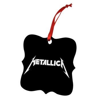 Metallica logo, Χριστουγεννιάτικο στολίδι polygon ξύλινο 7.5cm