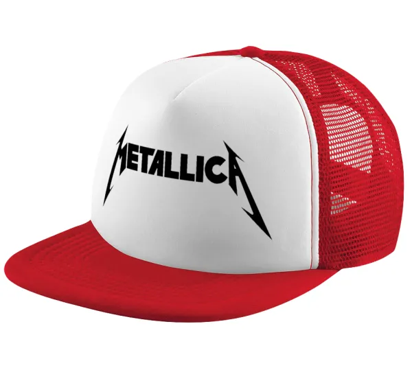 Metallica — Καπέλο παιδικό Soft Trucker με Δίχτυ ΚΟΚΚΙΝΟ/ΛΕΥΚΟ (POLYESTER, ΠΑΙΔΙΚΟ, ONE SIZE)