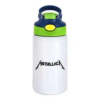 Metallica, Παιδικό παγούρι θερμό, ανοξείδωτο, με καλαμάκι ασφαλείας, πράσινο/μπλε (350ml)