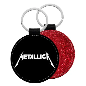Metallica, Μπρελόκ Δερματίνη, στρογγυλό ΚΟΚΚΙΝΟ (5cm)