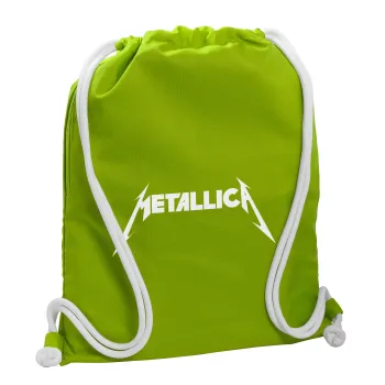 Metallica, Τσάντα πλάτης πουγκί GYMBAG LIME GREEN, με τσέπη (40x48cm) & χονδρά κορδόνια