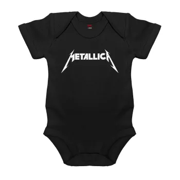 Metallica, Βρεφικό φορμάκι μωρού, 0-18 μηνών, ΜΑΥΡΟ, 100% Organic Cotton, κοντομάνικο