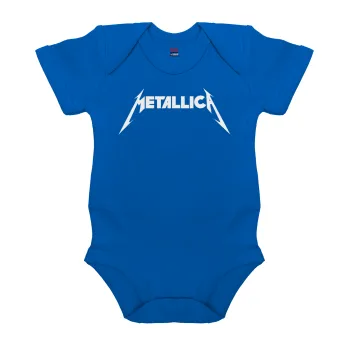 Metallica, Βρεφικό φορμάκι μωρού, Μπλε Κοβαλτίου, 100% Organic Cotton, κοντομάνικο