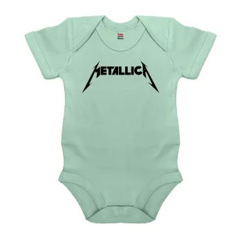 Metallica, Βρεφικό φορμάκι μωρού, 0-18 μηνών, mint (Μέντα), 100% Organic Cotton, κοντομάνικο
