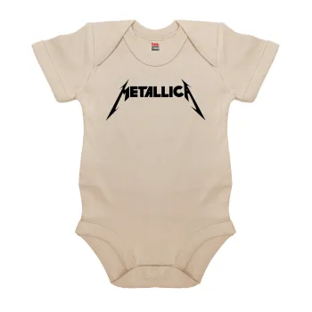 Metallica, Βρεφικό φορμάκι μωρού, 0-18 μηνών, Natural (Εκρού), 100% Organic Cotton, κοντομάνικο