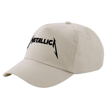 Metallica, Μπεζ (SAND) Πεντάφυλλο Καπέλο Ενηλίκων Βαμβακερό (UNISEX, ONE SIZE)