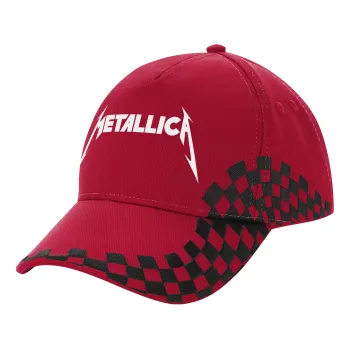 Metallica, Καπέλο Ενηλίκων Ultimate ΚΟΚΚΙΝΟ/ΜΑΥΡΟ RACING με Σκρατς, (100% ΒΑΜΒΑΚΕΡΟ DRILL, ΕΝΗΛΙΚΩΝ, UNISEX, ONE SIZE)