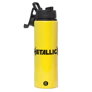Metallica, Metallic water bottle with safety lid, 850ml aluminum