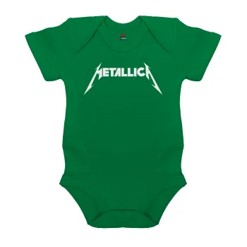 Metallica, Βρεφικό φορμάκι μωρού, ΠΡΑΣΙΝΟ, 100% Organic Cotton, κοντομάνικο