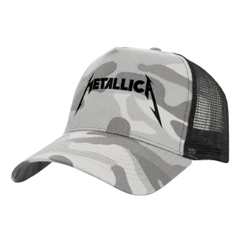Metallica, Adult Structured Trucker Hat, with Mesh, (Camouflage) Army Camo (100% COTTON, ADULT, UNISEX, ONE SIZE)