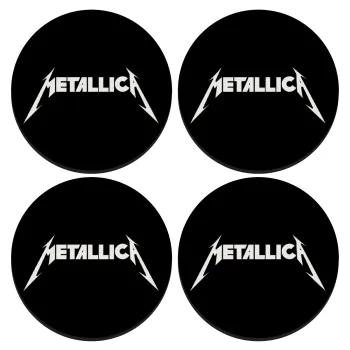 Metallica, SET of 4 round wooden coasters (9cm)