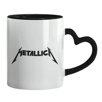 Metallica, Mug heart black handle, ceramic, 330ml