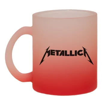 Metallica, Κούπα γυάλινη δίχρωμη με βάση το κόκκινο ματ, 330ml