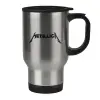 Stainless steel travel mug with lid, double wall 450ml
