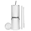 Tumbler stainless steel 600ml, with metal straw & cleaning brush