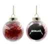 Transparent Christmas tree ball ornament with red filling 8cm