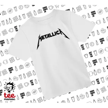 Metallica, Άνετο παιδικό T-Shirt ΛΕΥΚΟ από 100% βαμβάκι, για κάθε μέρα. Vegan & OEKO-TEX πιστοποιημένο.