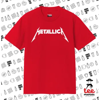 Metallica, Κλασικό T-Shirt, διπλής ραφής, χωρίς πλευρικές ραφές ΚΟΚΚΙΝΟ από 100% βαμβάκι. Vegan & OEKO-TEX πιστοποιημένο.