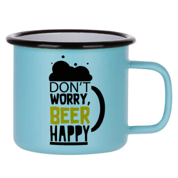Don't worry BEER Happy, Κούπα Μεταλλική εμαγιέ ΜΑΤ σιέλ 360ml