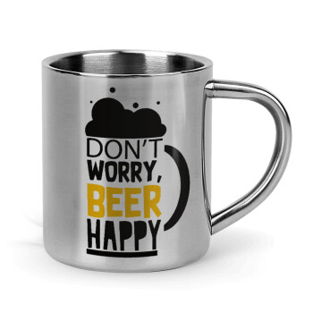 Don't worry BEER Happy, Mug Stainless steel double wall 300ml
