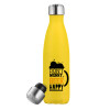 Yellow Stainless Steel Metallic Thermos, double-walled, 500ml