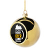 Golden Christmas tree ball ornament 8cm