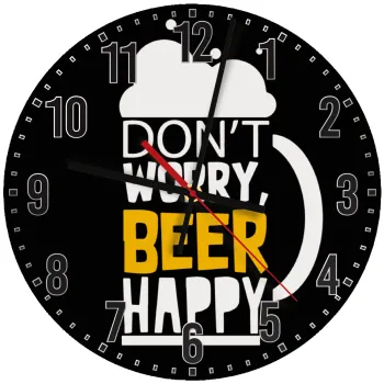 Don't worry BEER Happy, Ρολόι τοίχου ξύλινο (30cm)