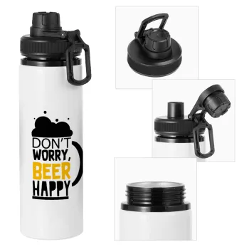 Don't worry BEER Happy, Metal water bottle with safety cap, aluminum 850ml