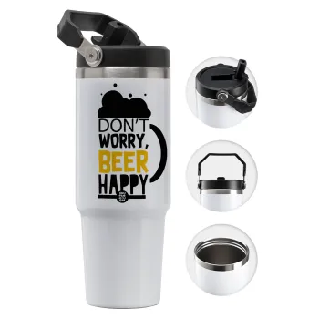 Don't worry BEER Happy, Θερμός Ανοξείδωτο 30oz με χερούλι