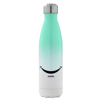 Smile!!!, Metal mug thermos Green/White (Stainless steel), double wall, 500ml