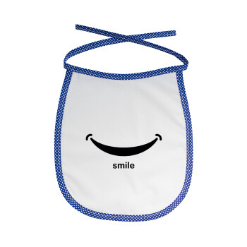 Smile!!!, Σαλιάρα μωρού αλέκιαστη με κορδόνι Μπλε