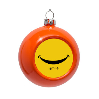 Smile!!!, Orange Christmas tree ornament bauble 8cm