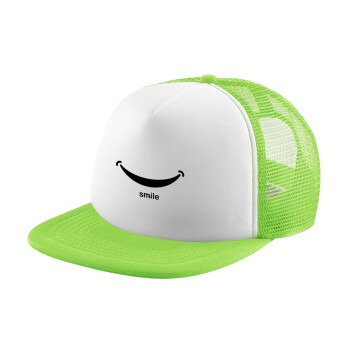 Smile!!!, Καπέλο Soft Trucker με Δίχτυ Πράσινο/Λευκό