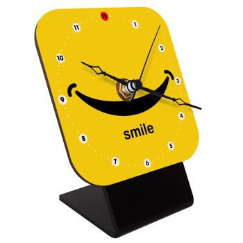 Smile!!!, Επιτραπέζιο ρολόι ξύλινο με δείκτες (10cm)