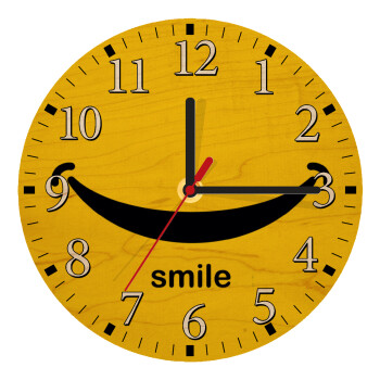 Smile!!!, Ρολόι τοίχου ξύλινο plywood (20cm)