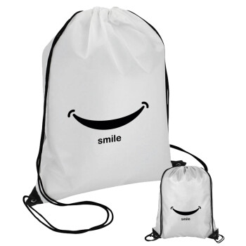 Smile!!!, Τσάντα πουγκί με μαύρα κορδόνια (1 τεμάχιο)