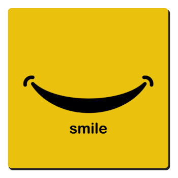 Smile!!!, Τετράγωνο μαγνητάκι ξύλινο 6x6cm