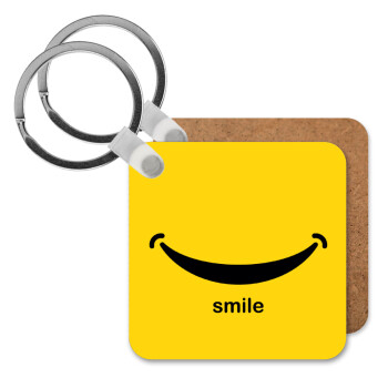 Smile!!!, Μπρελόκ Ξύλινο τετράγωνο MDF