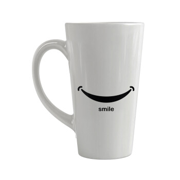 Smile!!!, Κούπα κωνική Latte Μεγάλη, κεραμική, 450ml