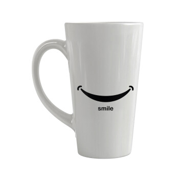 Smile!!!, Κούπα κωνική Latte Μεγάλη, κεραμική, 450ml