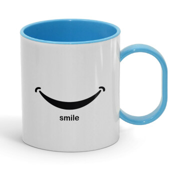Smile!!!, Κούπα (πλαστική) (BPA-FREE) Polymer Μπλε για παιδιά, 330ml