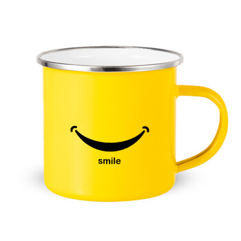 Smile!!!, Κούπα Μεταλλική εμαγιέ Κίτρινη 360ml