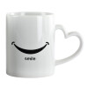 Mug heart handle, ceramic, 330ml