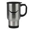 Stainless steel travel mug with lid, double wall 450ml