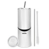 Tumbler stainless steel 600ml, with metal straw & cleaning brush