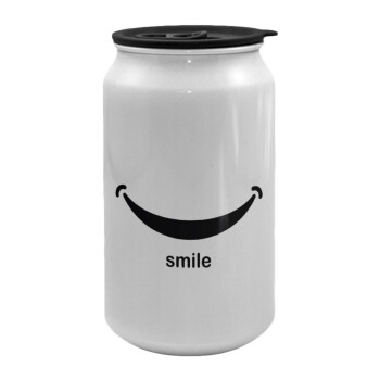 Smile!!!, Κούπα ταξιδιού μεταλλική με καπάκι (tin-can) 500ml
